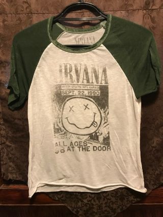 Nirvana Official Reprint Medium 1990 Concert Paper Thin T Shirt