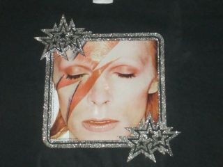 David Bowie Aladdin Sane Ziggy Stardust Vintage Iron On Transfer Shirt Sz M Glam