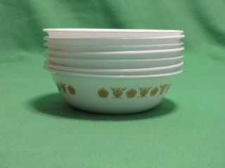 Set Of 7 Corelle Butterfly Gold Cereal Bowls 6 1/4 " - Corning Ware Usa Vguc