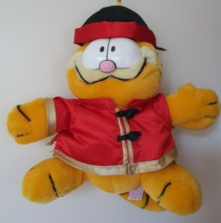 Rare Garfield Traditional Chinese Wedding Plush Toy 1981 Vhtf