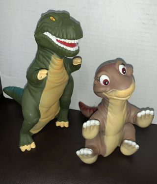 1988 Pizza Hut Land Before Time Dinosaur Puppets Set Of 2 Toys