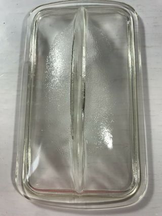 Vintage Clear Glass Bread Meatloaf Small Pan Dish Domed Lid Replacement Top