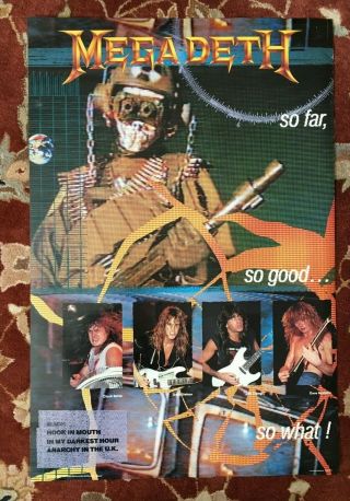 Megadeth So Far So Good So What Rare Promotional Poster