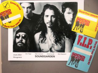 Soundgarden Backstage Passes Satin Stickers Three 96/97,  Glossy Promo Photo