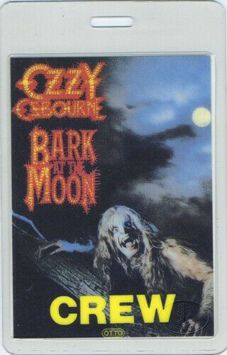 Ozzy Osbourne 1984 Bark Tour Laminated Backstage Pass