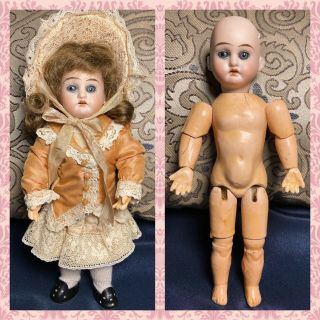 Rare Antique German Small Fully Jointed Body Bisque Head Doll Am 1894 Dep 6.  5 "