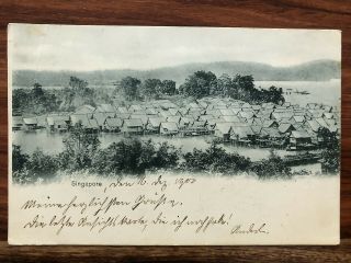 China Singapore Old Postcard German Expedition Paotingfu To Germany 1900