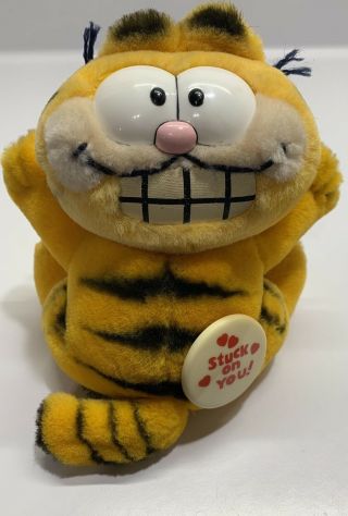 Vintage 1981 Garfield “stuck On You”suction Cups Plush Toy By Dakin