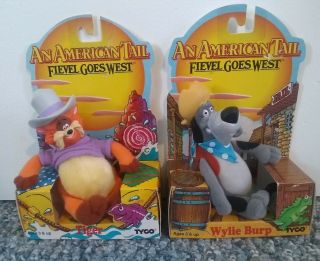 Show An American Tail Fievel Goes West Tyco Plushie 1991 Tiger Wylie Burp