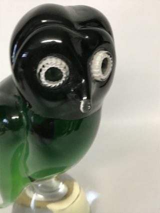 VINTAGE ALVIN GLASS Hand Crafted Art Glass Figural Owl Made in Italy 2