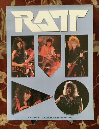 Ratt On Atlantic Records Rare Promotional Poster From 1985