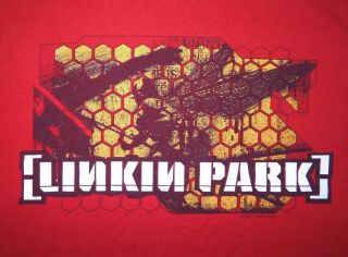 2001 Linkin Park Red Hybrid Theory Concert T - Shirt Tee Size Large