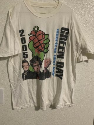 Vintage Green Day 2005 American Idiot Tour Tshirt Large Billie Joe Armstrong