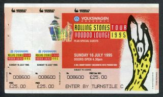 1995 Rolling Stones Concert Ticket Wembley Uk Jagger Richards Voodoo 7/16