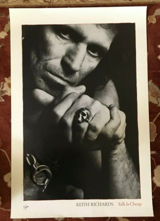 Keith Richards Talk Is Rare Promotional Poster Rolling Stones