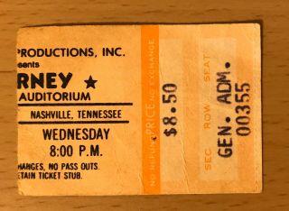 1978 Journey / Montrose / Van Halen Nashville Concert Ticket Stub David Lee Roth