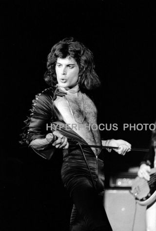 Queen Band Freddie Mercury Brian May Rare Unreleased 5 4x6 B&w Concrt Photo Pkg
