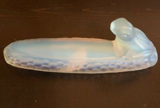 Vintage Sabino Opalescent Art Glass - Frog Knife Rest - Signed