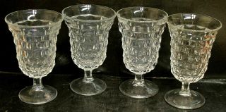Fostoria Glass " American " 5 1/2 " Low Water Goblets (set Of Four).