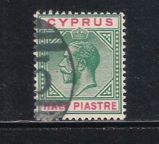 Cyprus Railway R.  P.  O.  Type 32 No.  5 Postmark Cancel On Half Piastre Kgv Stamp