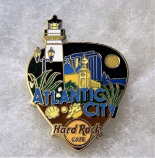 Hard Rock Cafe Atlantic City Greetings From Guitar Pick Series Pin 95375