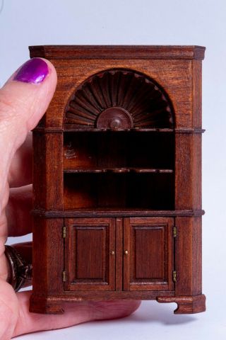 Dollhouse Miniatures 1/2 " Half Inch Scale Ted Norton " Ed " Corner Cabinet Artisan