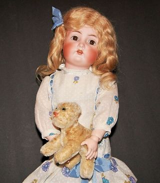 Antique 20 " German Bisque Head Doll K R S & H 403 Kammer & Reinhardt Rare Body