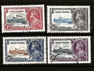 British Virgin Isles (d98 - 3) 1935 Silver Jubilee Full Set Of 4 Good To Fine Usd