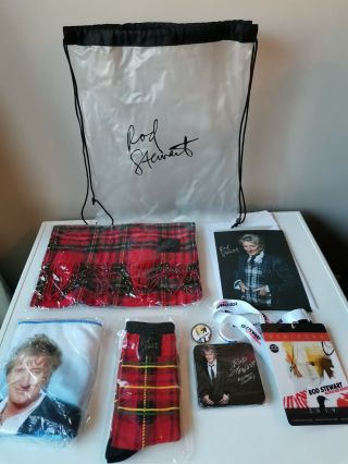 Rare Rod Stewart Blood Red Roses Vip Tour Pack Goodie Bag Pack Scarf Socks Etc