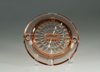 Deco Jeannette Glass Company Pink Windsor Diamond 5 - 1/2 Inch Ashtray c.  1935 2