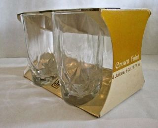 Set Of Four (4) Anchor Hocking Crown Point Juice Glasses 6 Oz Clear Box
