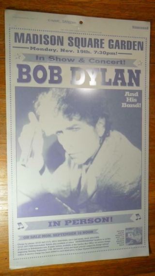 Bob Dylan Metal Concert Poster Madison Square Garden Nov 19 2001