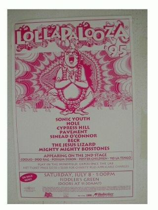 Hole Pavement Sonic Youth Cypress Hill Beck Jesus Lizard Handbill Poster The