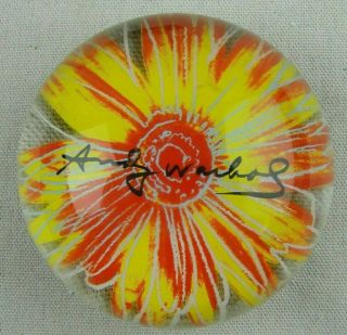 Andy Warhol Rosenthal Studio Daisies Glass Paperweight " Rare Design "