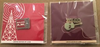 Wilco Enamel Pins Set Of 2 Promo Only For A.  M.  & Being There,  Flat And Tour Book