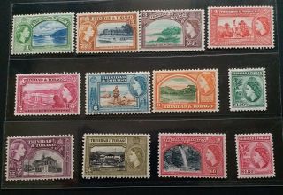 Trinidad & Tobago 1953 Qe Ii 1c To $4.  8 Sg 267 - 278a Sc 72 - 83 Set 12 Mnh