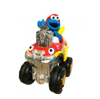Mattel Cookie Monster Sesame Street Push Go Race Truck Car 2002 Preschool Toy