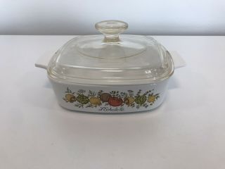 Vintage Corning Ware A - 1 - B Spice Of Life 1 Quart Casserole With Pyrex A70 Lid