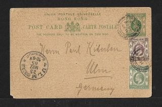 Hong Kong To Germany Uprated Card Cover 1905