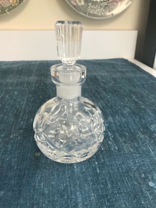 Vintage 5 " Waterford Lismore Cut Crystal Perfume Bottle In