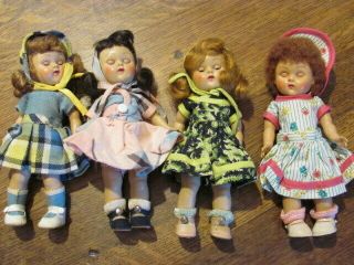 4 Vintage Dolls 1950s 1960’s Vogue Dolls With Great Clothes/shoes