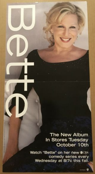 Bette Midler Rare Promo Poster W/ Release Date For 2000 Cd Never Displayed Usa