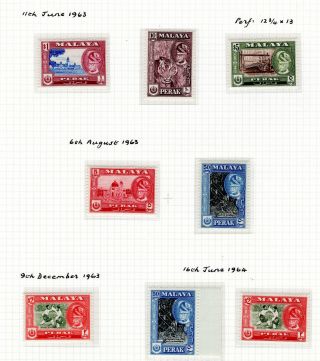 Malaya Straits Settlements 1963 - 1964 Perak Sultan Selection Of Mnh Stamps Un/mm
