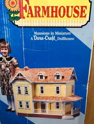 Vintage Dura - Craft Wood Farm House Dollhouse Kit Fh505 1993