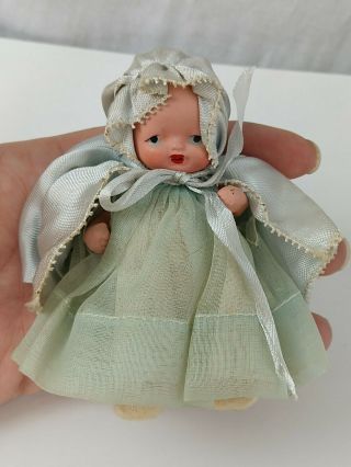Vintage All Bisque Nancy Ann Story Book Doll Hush - a - bye Baby? Open Mouth 3