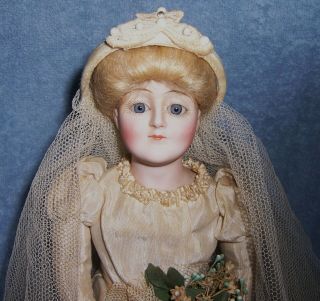 Beauty Antique German Bisque J.  D.  K.  Kestner Doll Gibson Girl Lady Bride