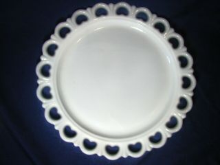 Vintage Anchor Hocking Lace Edge Milk Glass Old Colony13 " Serving / Cake Plate