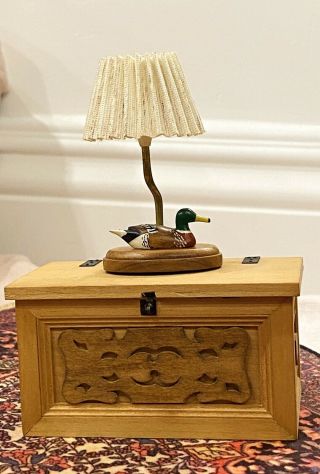 Dollhouse Miniature Artisan Signed Harold Lovelady Chest W/ Decoy Lamp 2 Of 11