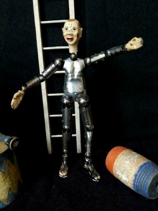 Great antique saba bucherer doll,  clown,  metal articulated ball jointed body 2