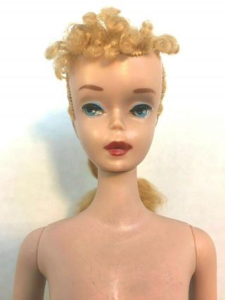 Gorgeous 3/4 Transitional Blonde Vintage Ponytail Barbie Nm All Orig W/orig Ss